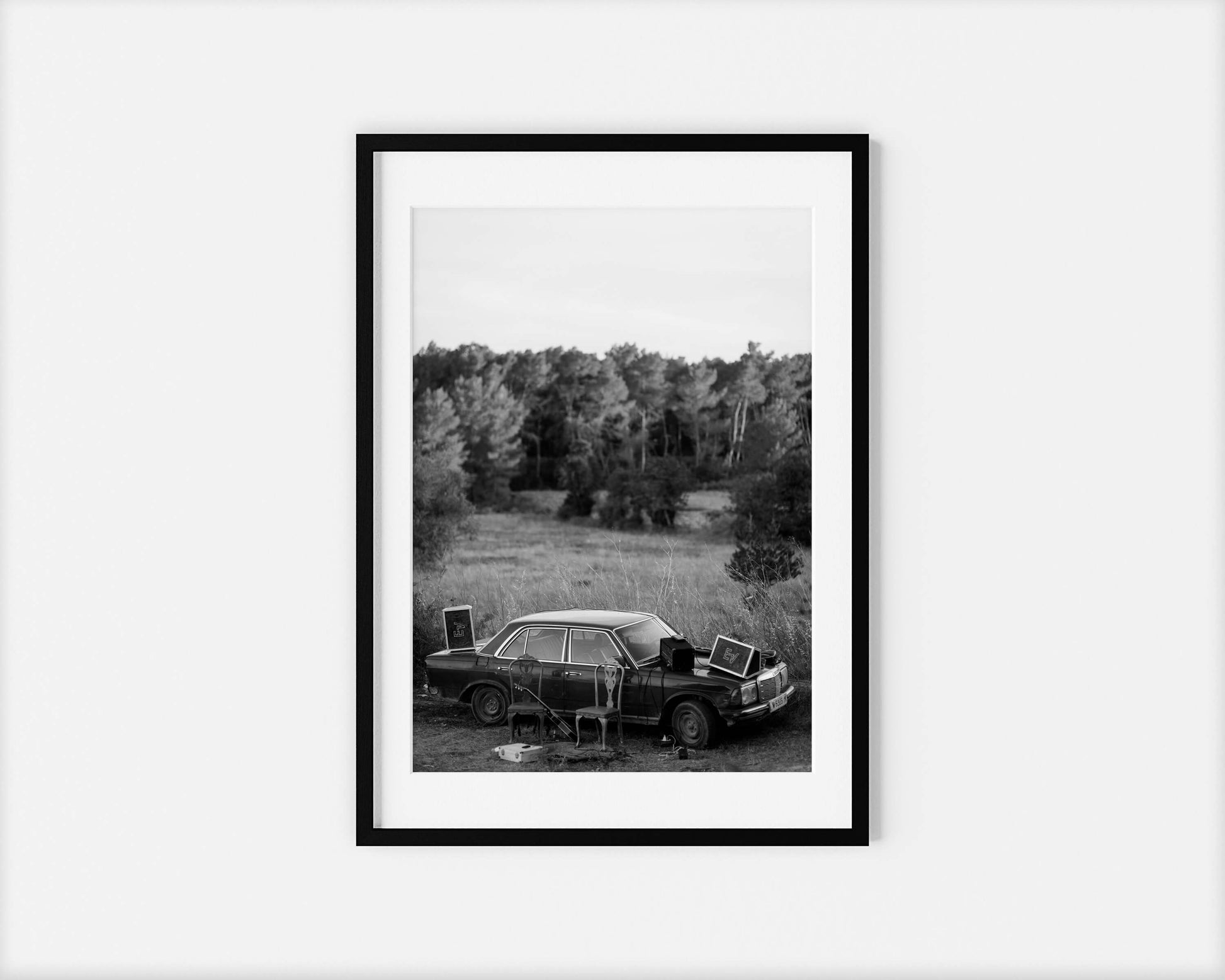 CAR STAGE B&W Portrait Black Framed