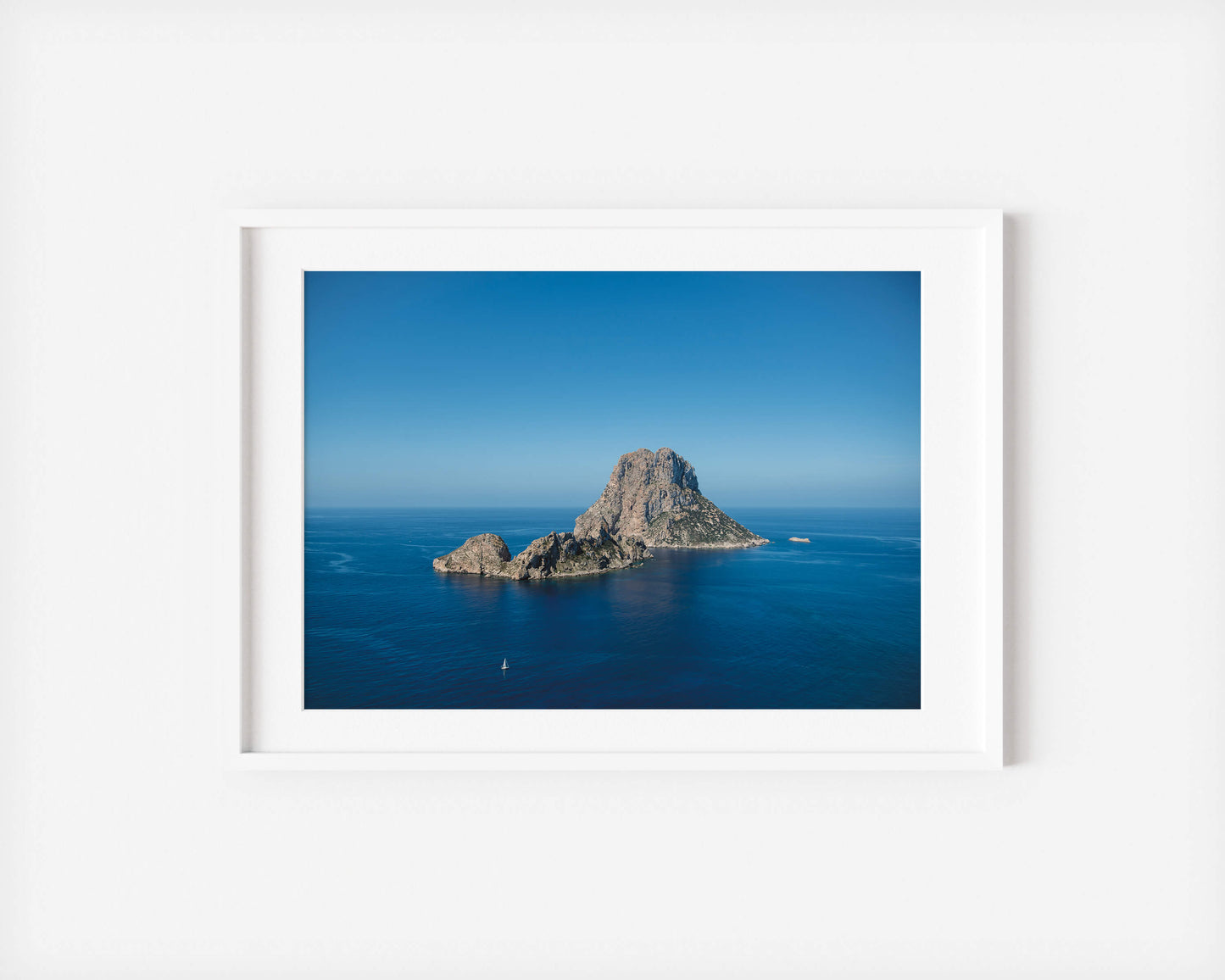 ESVEDRA BLUE IBIZA ES VEDRA B Landscape White Framed