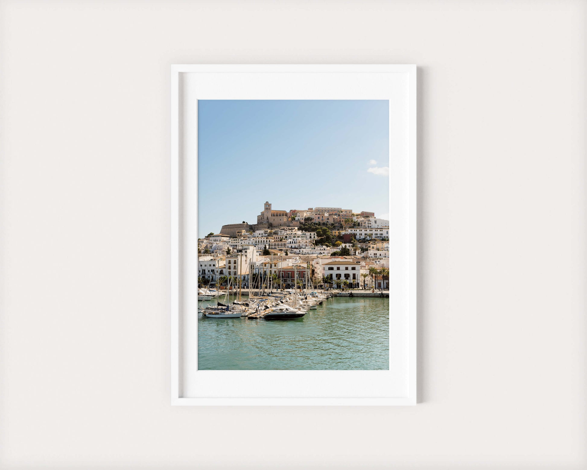 EIVISSA OLD TOWN Portrait White Framed