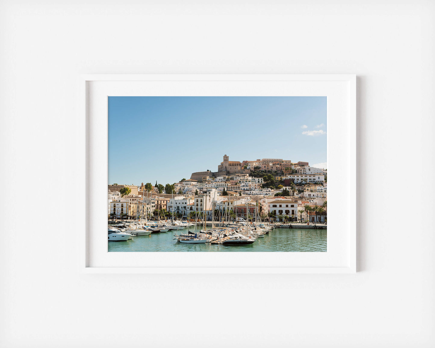 EIVISSA OLD TOWN IBIZA TOWN B Landscape White Framed