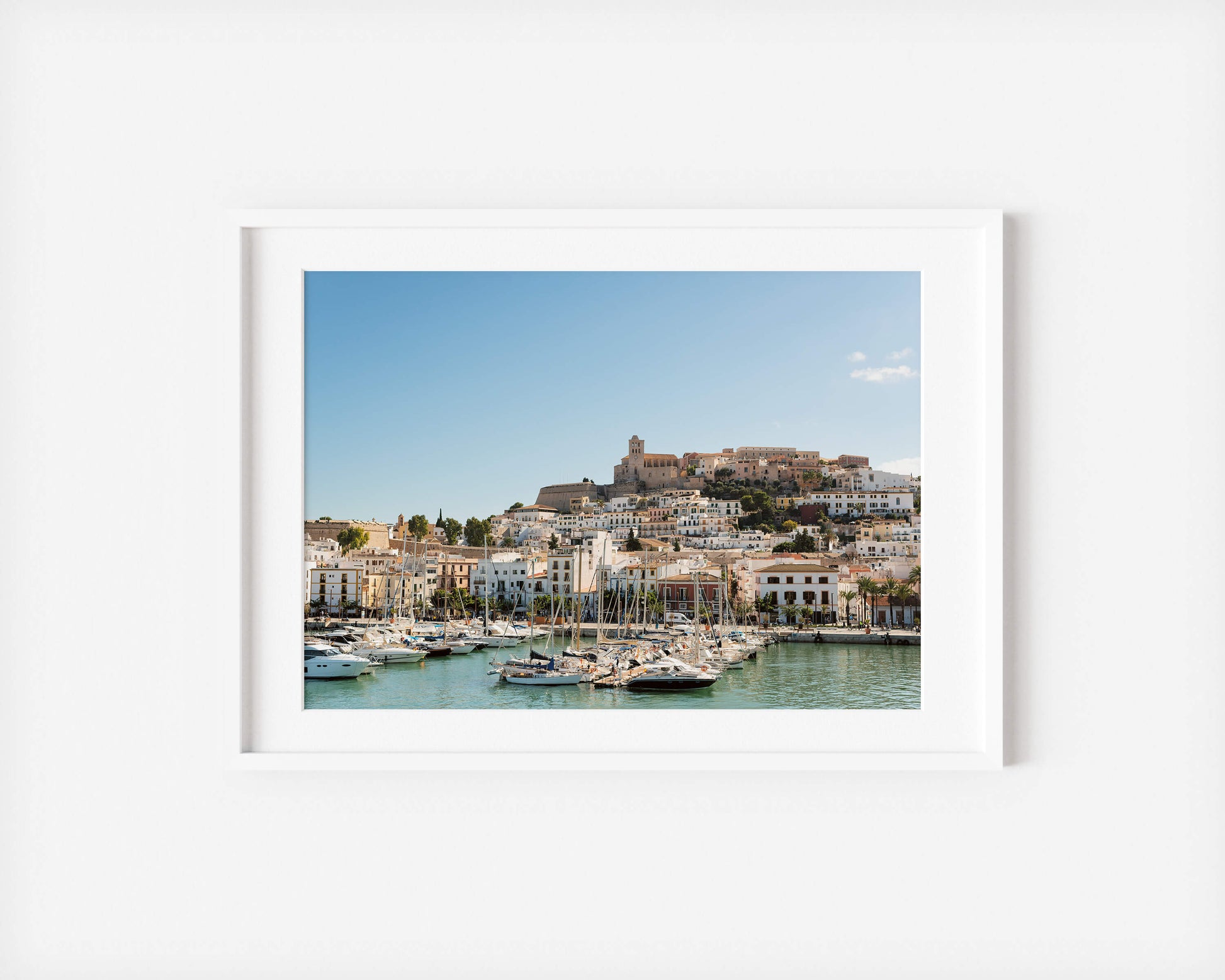 EIVISSA OLD TOWN IBIZA TOWN B Landscape White Framed