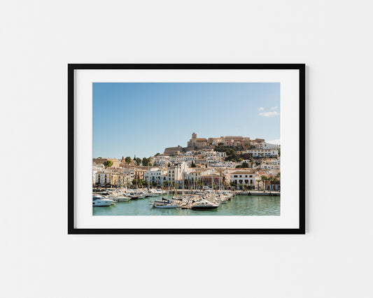 EIVISSA OLD TOWN IBIZA TOWN B Landscape Black Framed