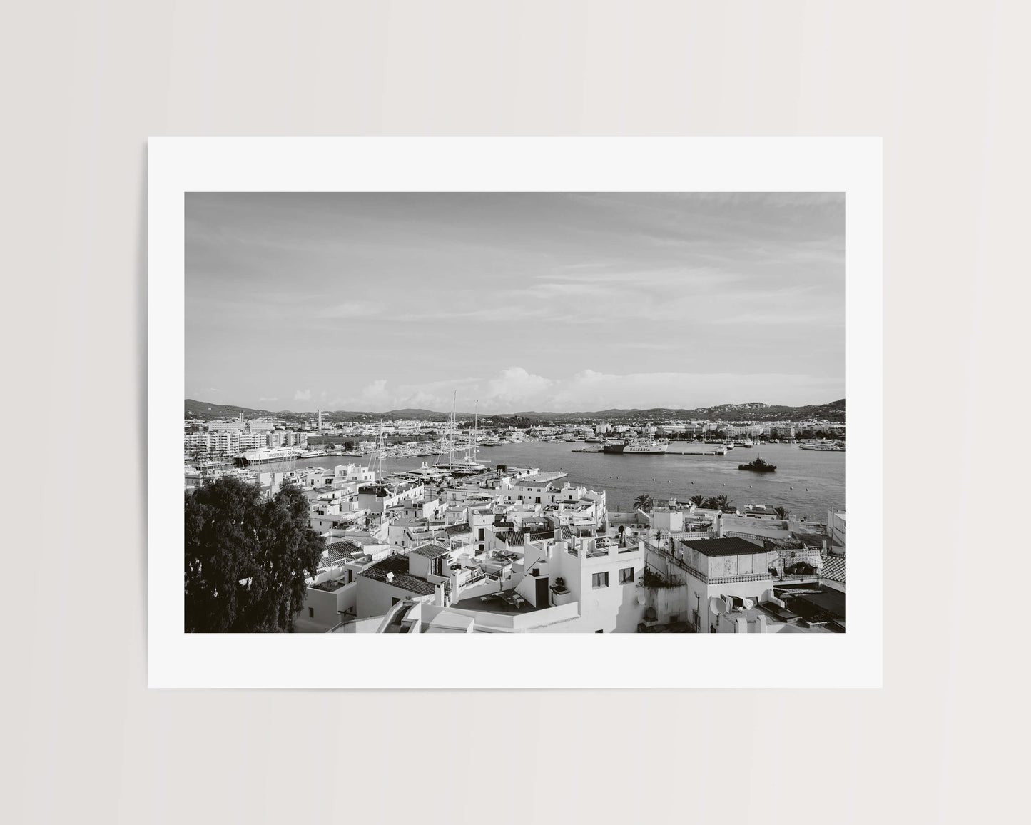 EIVISSA FRONT VIEW B&W . IBIZA TOWNS