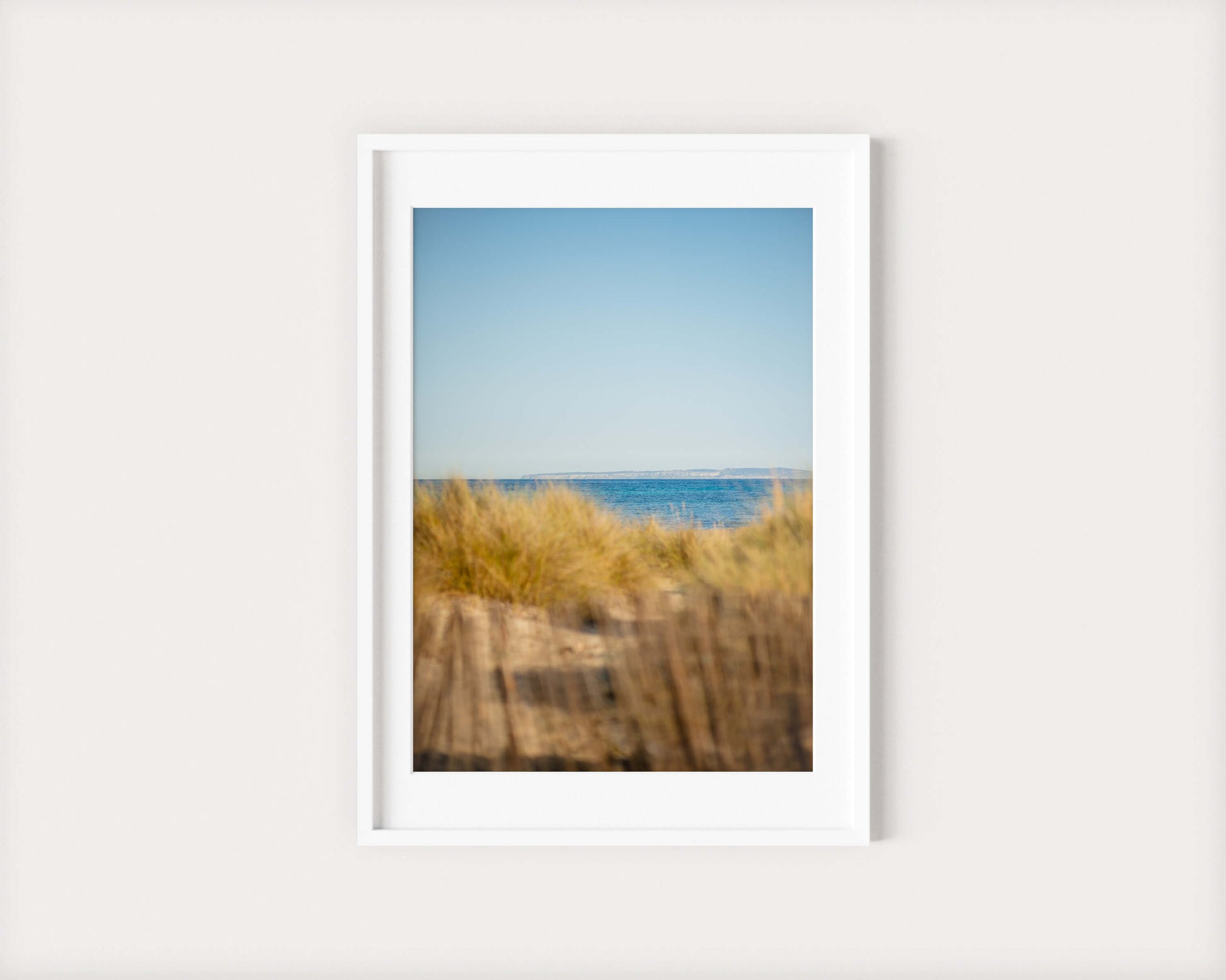 SAND DUNES ES CAVALLET Portrait White Framed