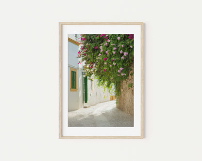 FLOWERS DALT VILLA Portrait Oak Framed