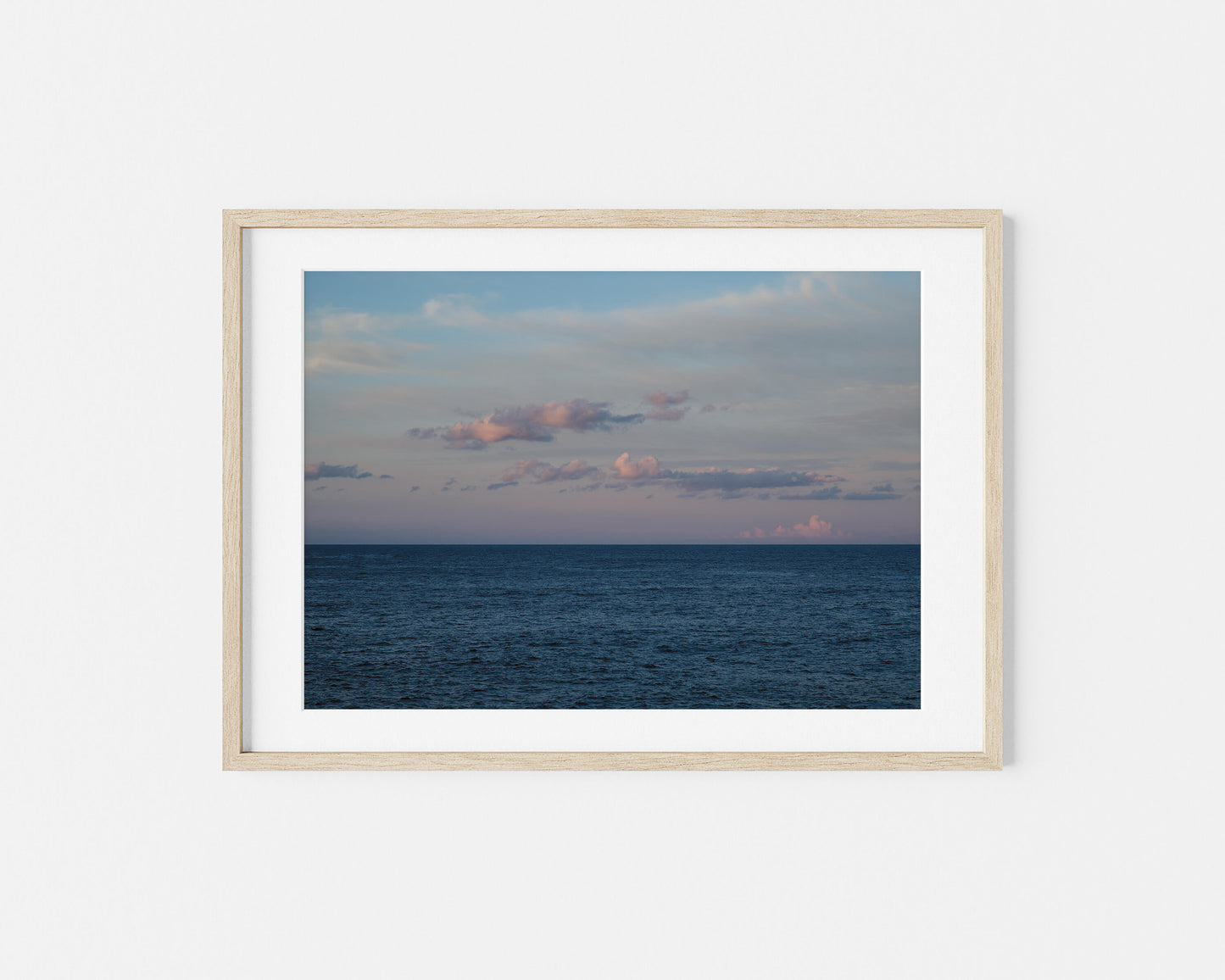 HORIZON WITH PINK CLOUDS IBIZA HORIZONS Landscape Oak Framed