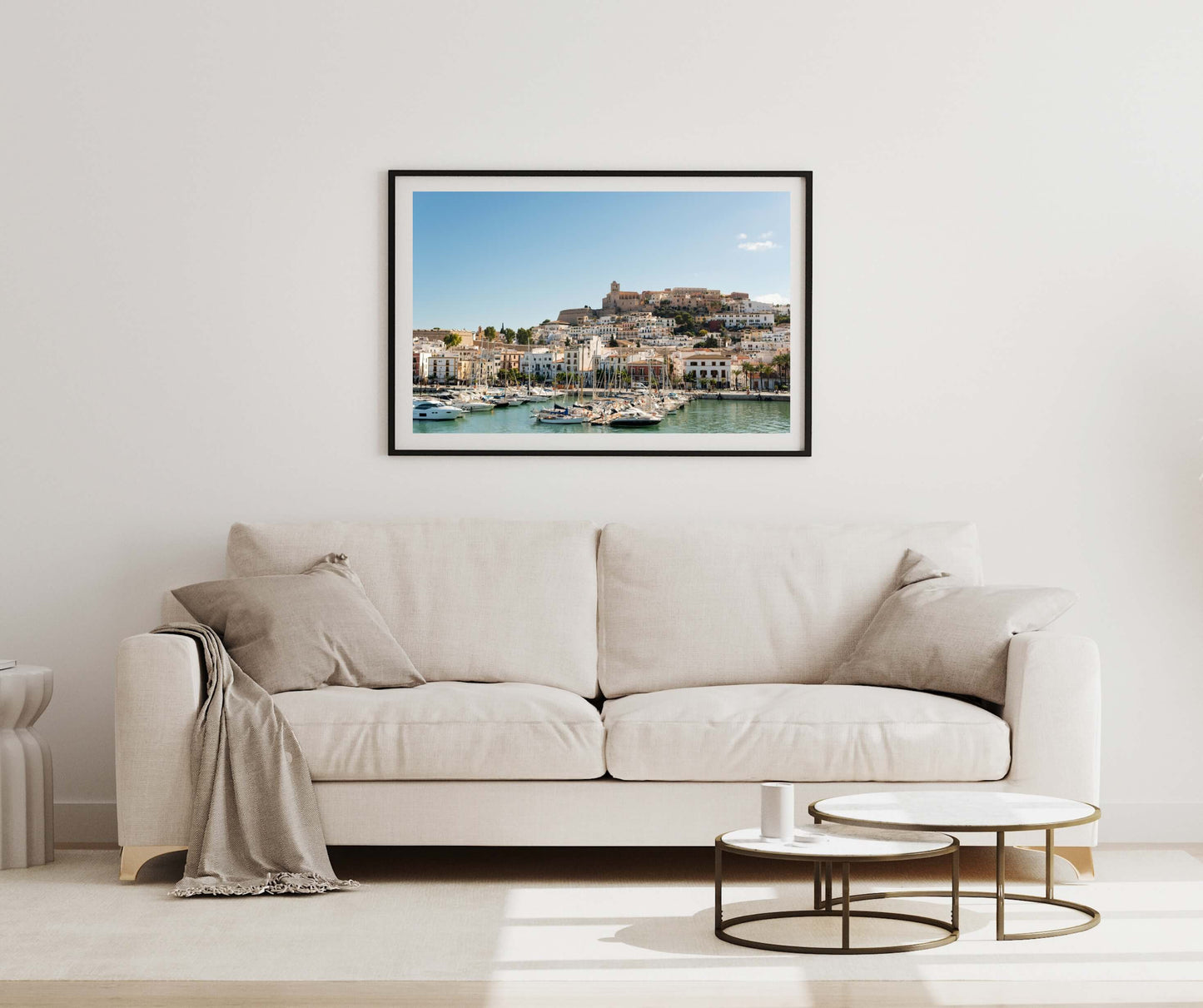 EIVISSA OLD TOWN IBIZA TOWN B Landscape Black Framed Lifestyle Shot