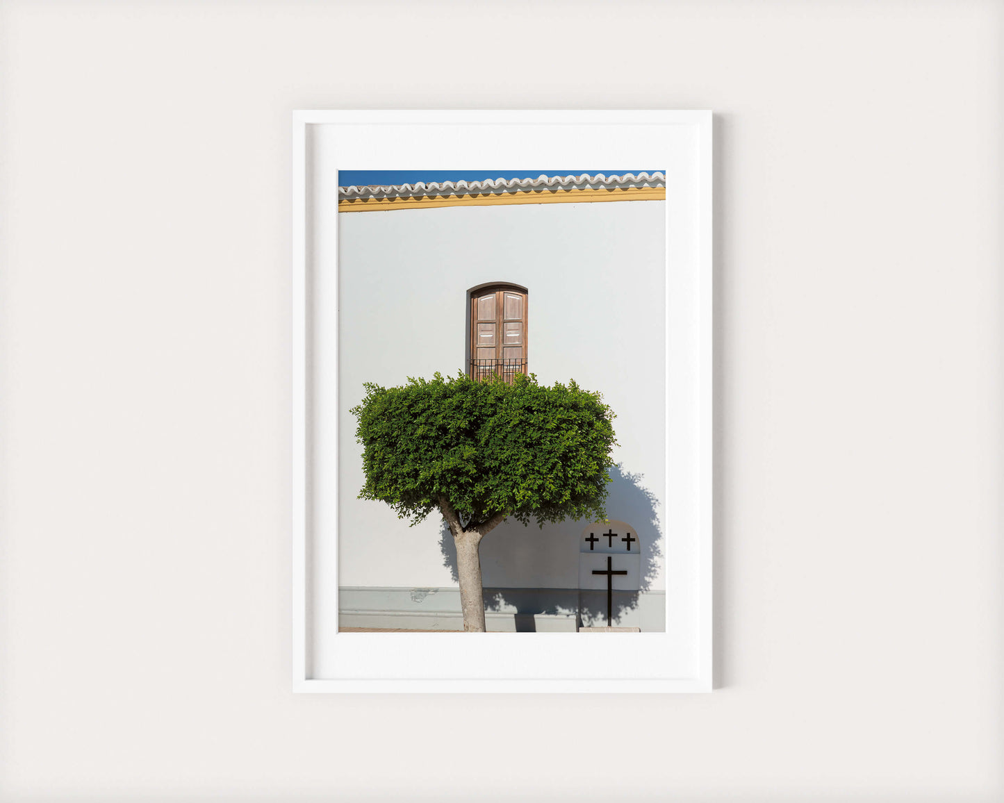 SANTA GERTRUDIS TREE Portrait White Framed