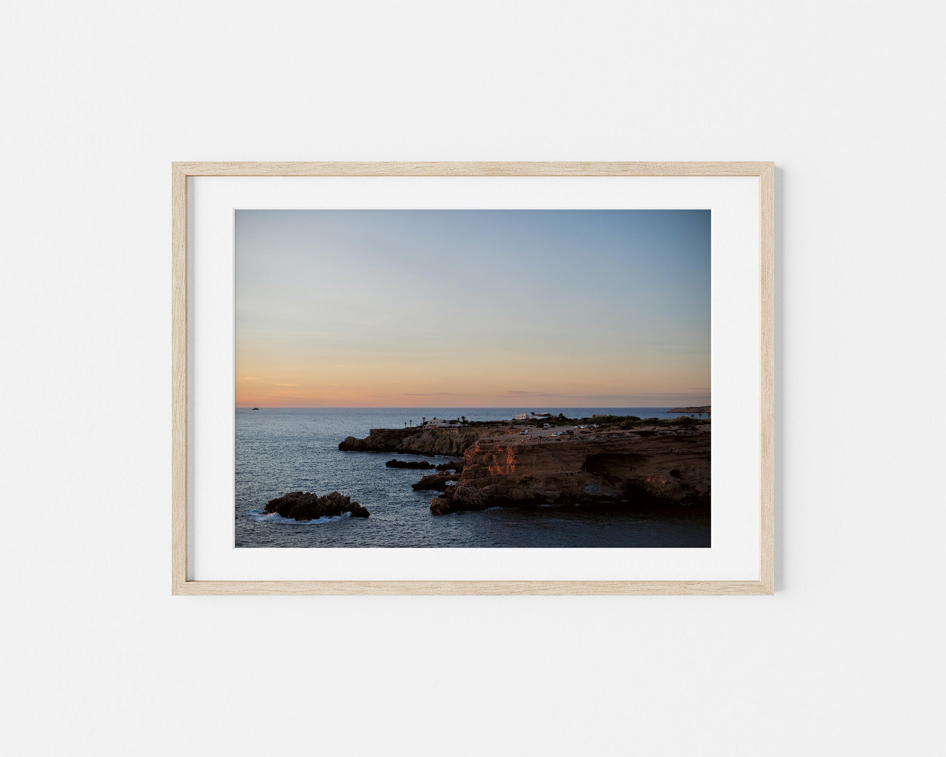 THE CAVES IBIZA HORIZONS Landscape Oak Framed