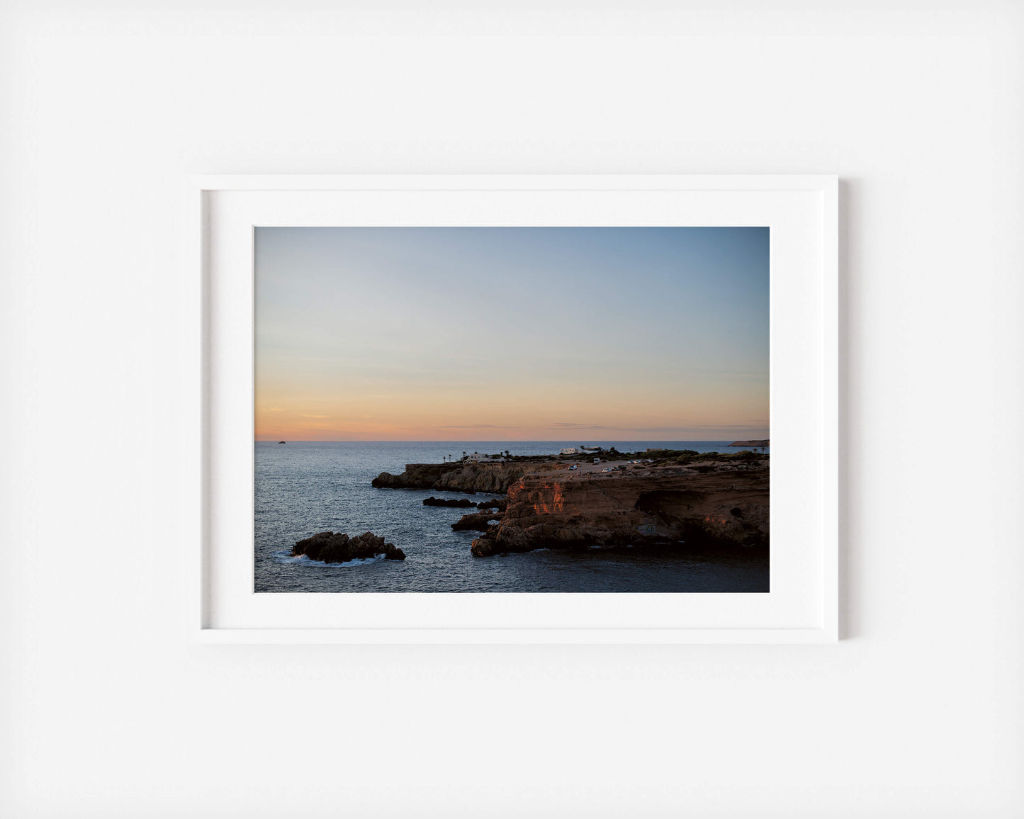 THE CAVES IBIZA HORIZONS Landscape White Framed