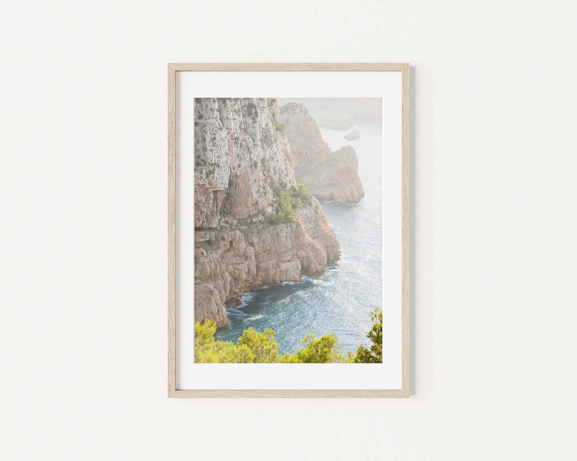 THE CLIFF IBIZA SEASCAPES Portrait Oak Framed