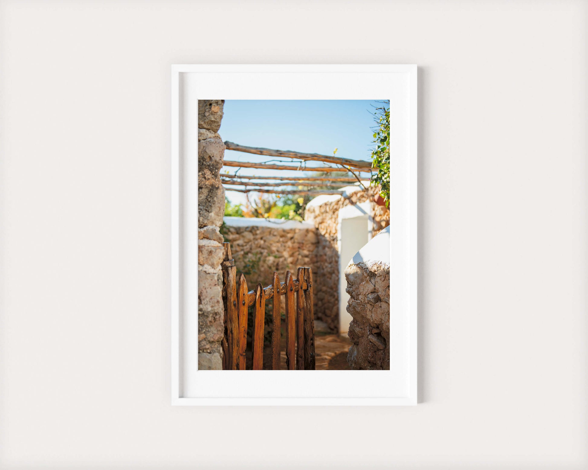 THE GATE IBIZA CAMPO Portrait White Framed