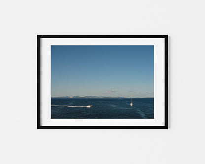 TWO BOATS FORMENTERA Landscape Black Framed